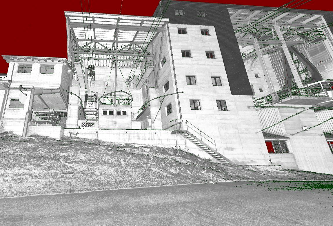 3D-Scan der bestehenden Bergstation für den ÖV-Hub Fiesch